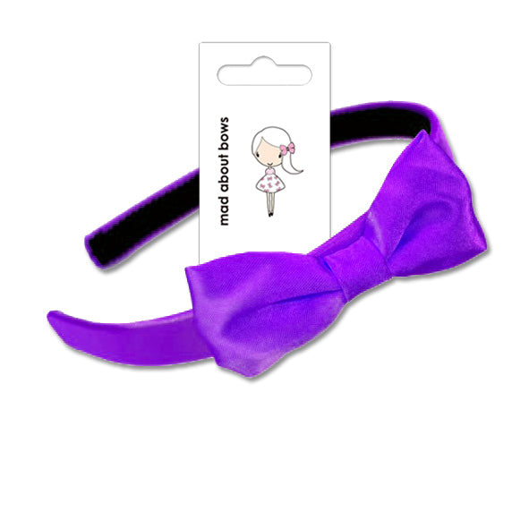 Bow Headband Purple-Mad About Bows