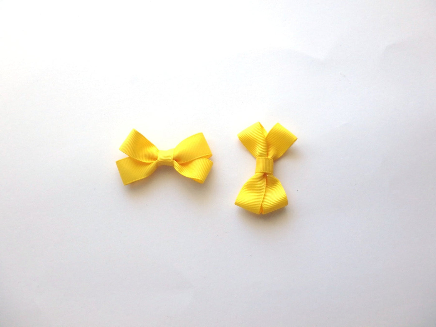 Mini Bow Clip Pair Daffodil Yellow-Mad About Bows