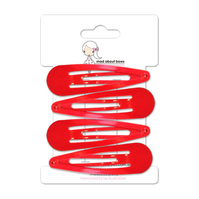 Snap Clips 7cm Red-Mad About Bows