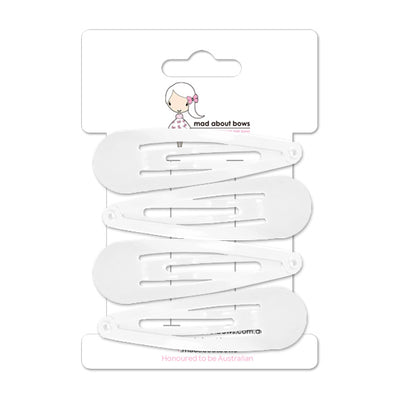 Snap Clips 7cm White-Mad About Bows