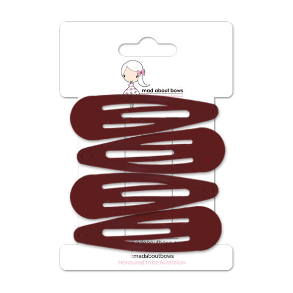 Snap Clips 7cm Maroon