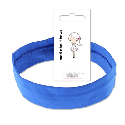 Cotton Lycra Stretch Headband Cobalt-Mad About Bows