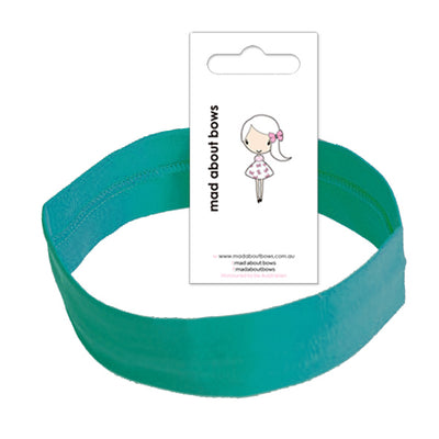 Cotton Lycra Stretch Headband Emerald-Mad About Bows