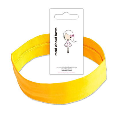 Cotton Lycra Stretch Headband Gold-Mad About Bows