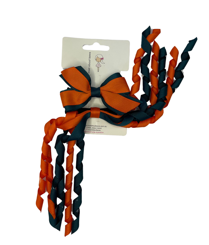 Mini Pinwheel & Korker Pack Teal/Orange-Mad About Bows