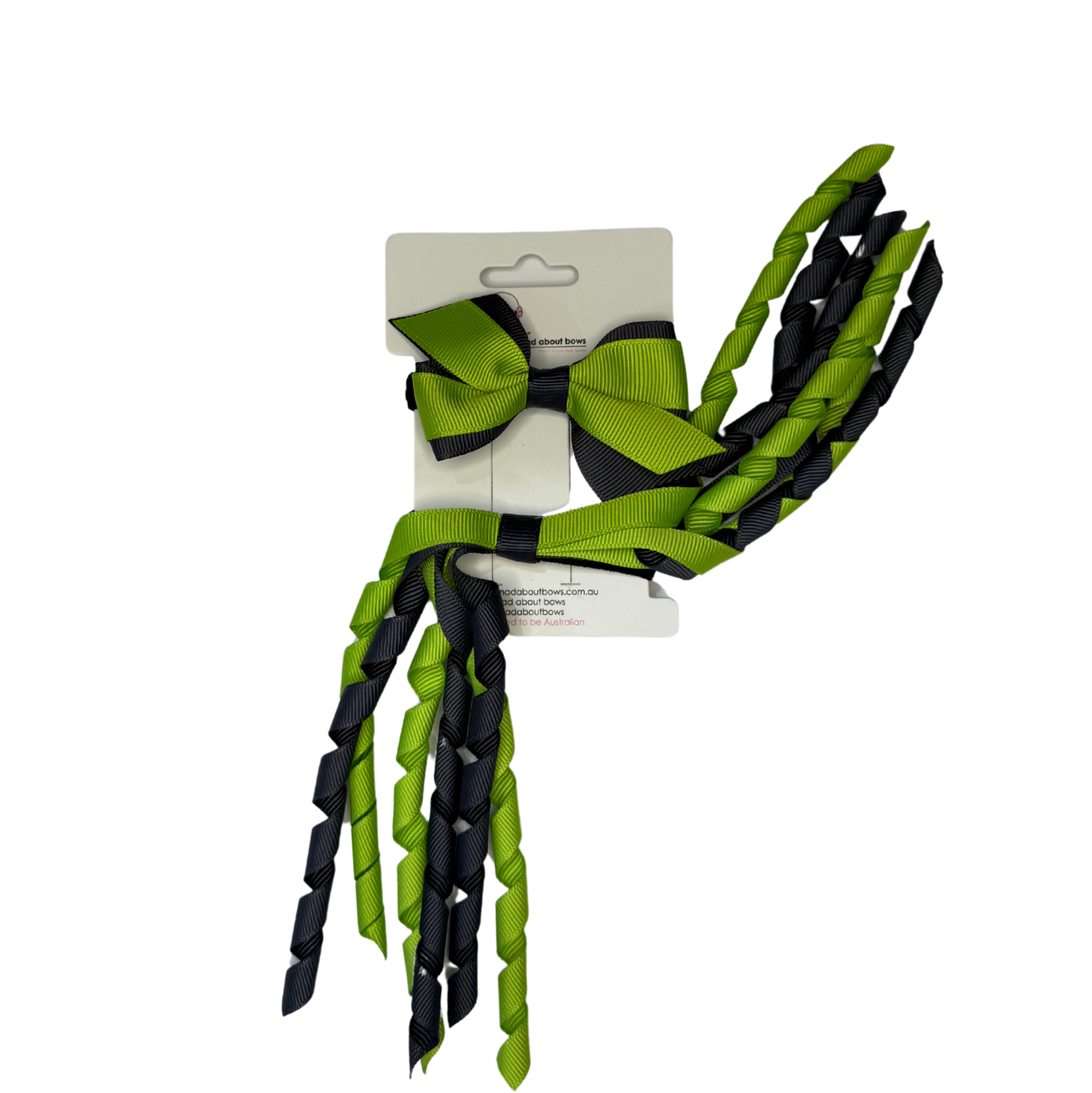 Mini Pinwheel & Korker Pack Charcoal/Apple Green-Mad About Bows