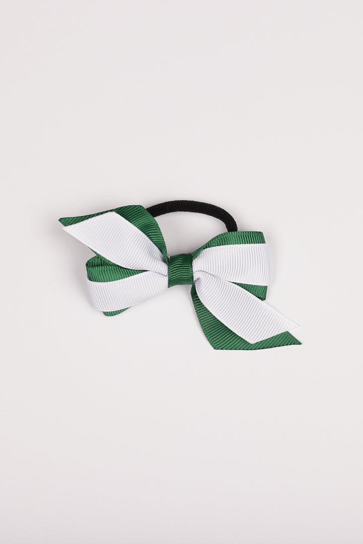 Mini Pinwheel Forest Green/White-Mad About Bows