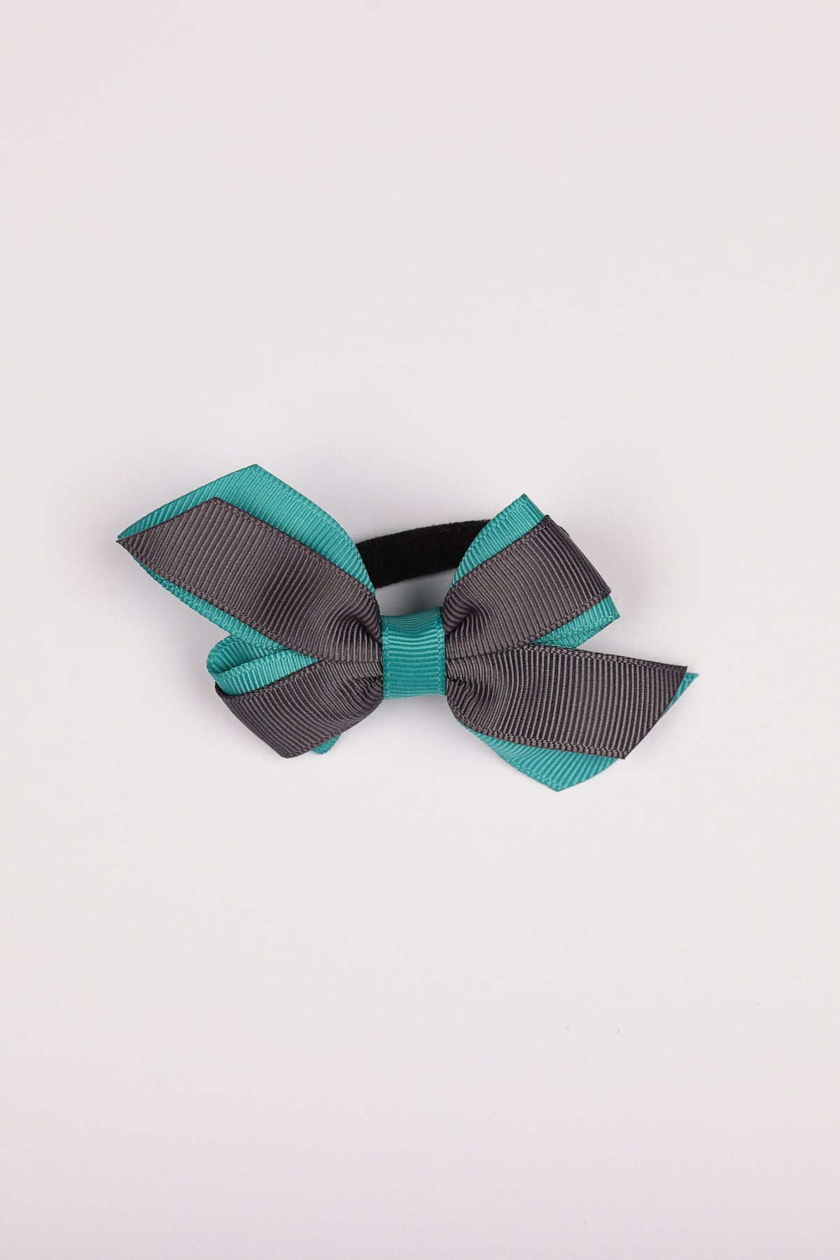 Mini Pinwheel Charcoal/Jade-Mad About Bows