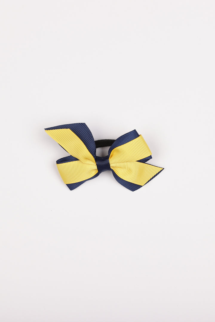 Mini Pinwheel Navy/Yellowgold-Mad About Bows