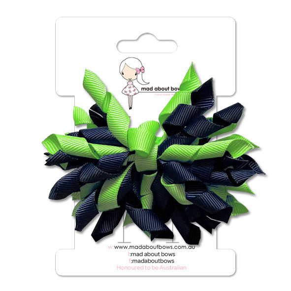 Mad Poms Navy/Apple-Mad About Bows