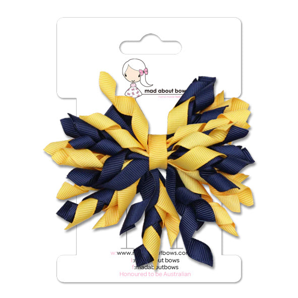 Mad Poms Navy/Yellowgold-Mad About Bows