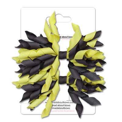 Mad Pom Twin Pack Charcoal/Lemon-Mad About Bows