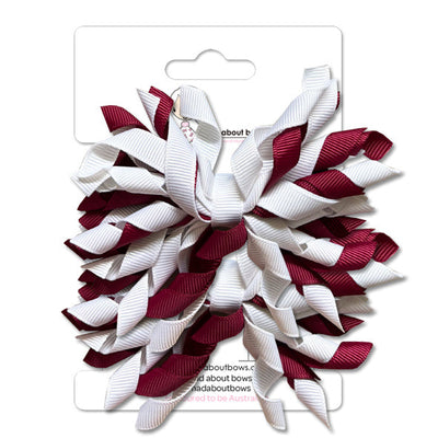 Mad Pom Twin Pack Maroon/White-Mad About Bows