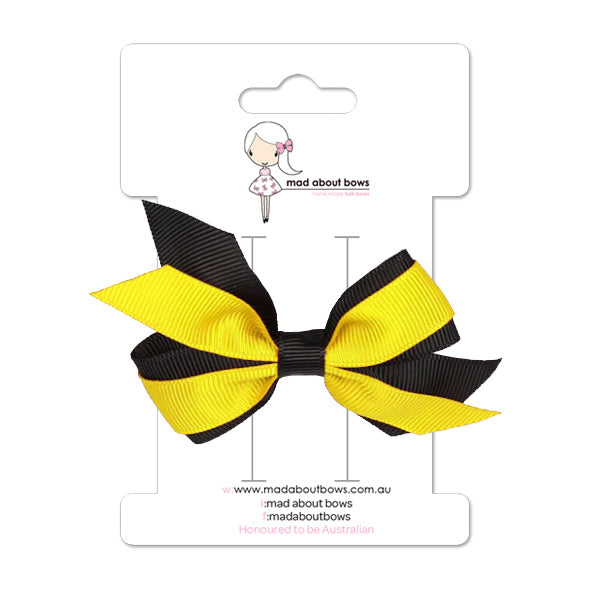 Mini Pinwheel Black/Yellowgold-Mad About Bows