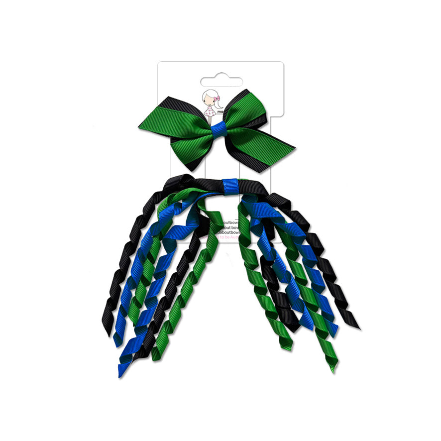 Mini Pinwheel & Korker Pack Black/Jade/Methyl Blue-Mad About Bows
