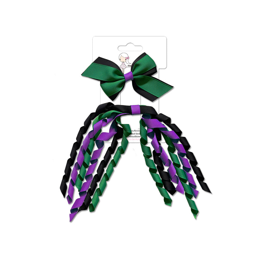 Mini Pinwheel & Korker Pack Black/Plum/Jade-Mad About Bows