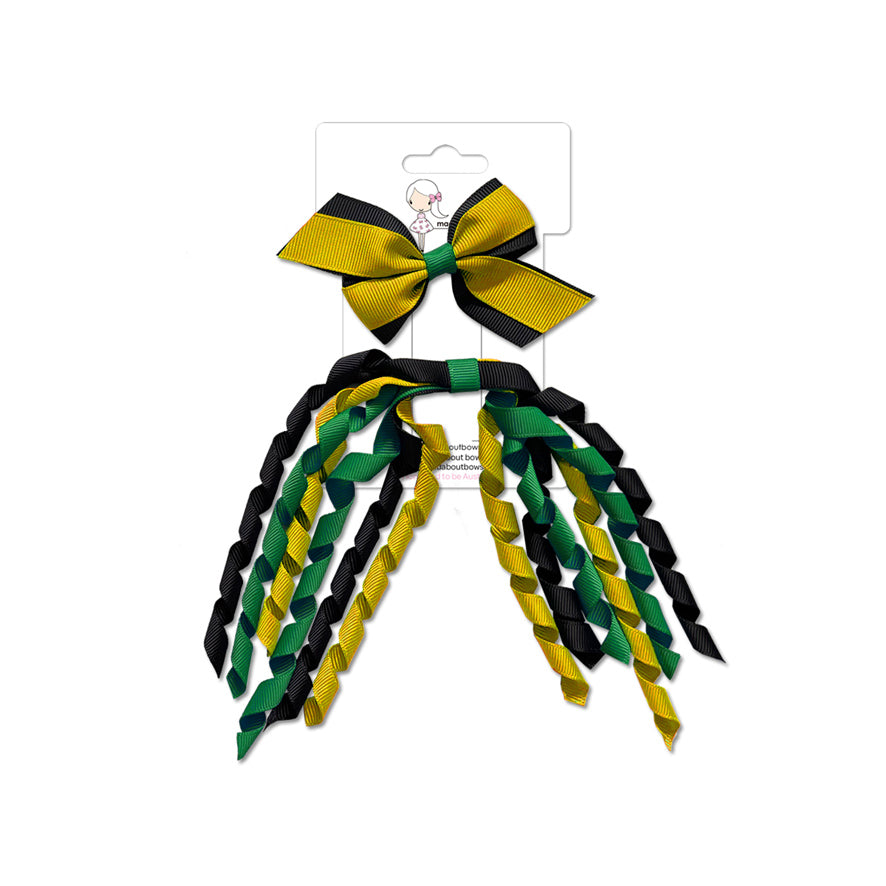 Mini Pinwheel & Korker Pack Black/Jade/Yellowgold-Mad About Bows