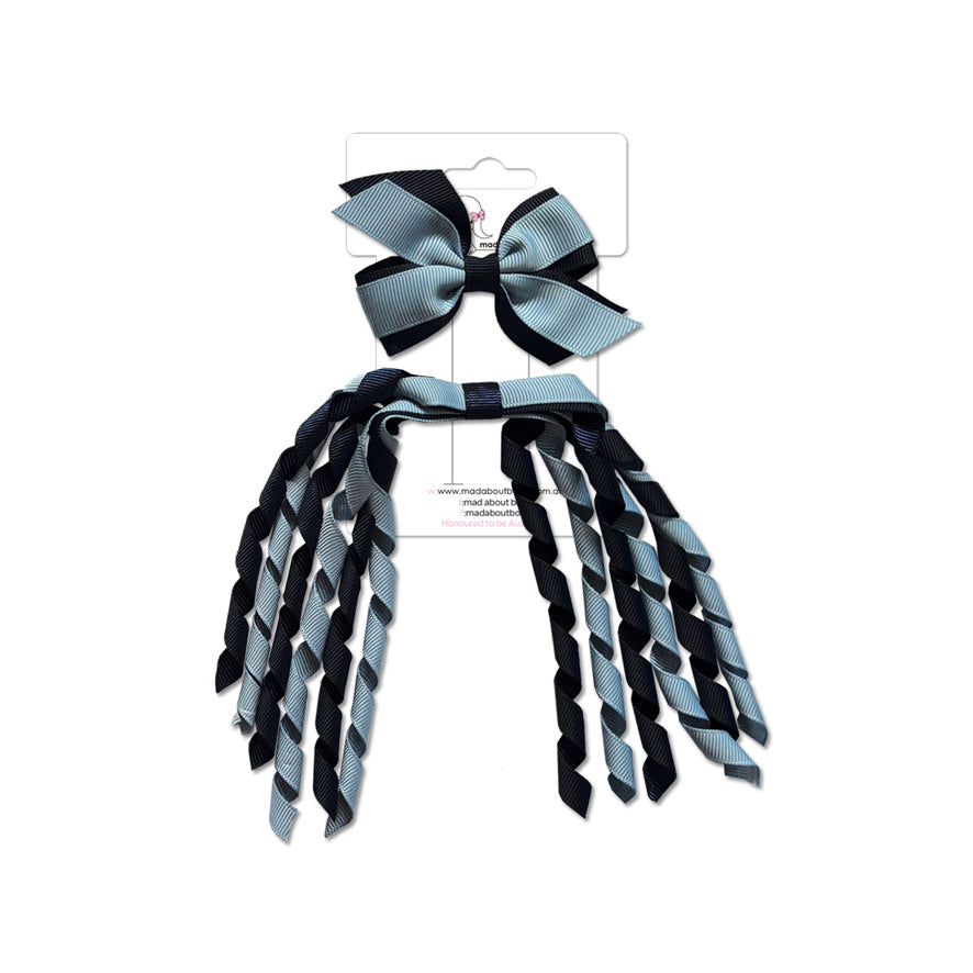 Mini Pinwheel & Korker Pack Black/French Blue-Mad About Bows