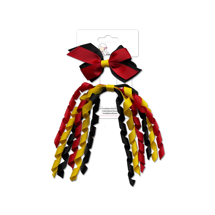 Mini Pinwheel & Korker Pack Black/Red/Daffodil Yellow-Mad About Bows