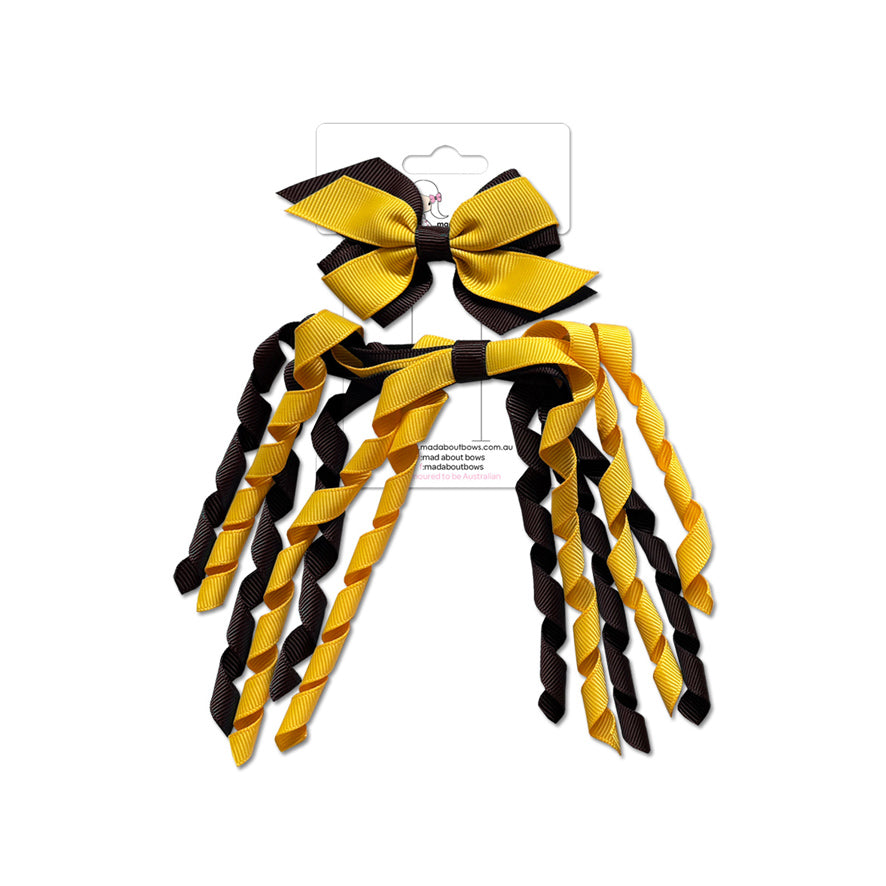 Mini Pinwheel & Korker Pack Brown/Yellowgold-Mad About Bows