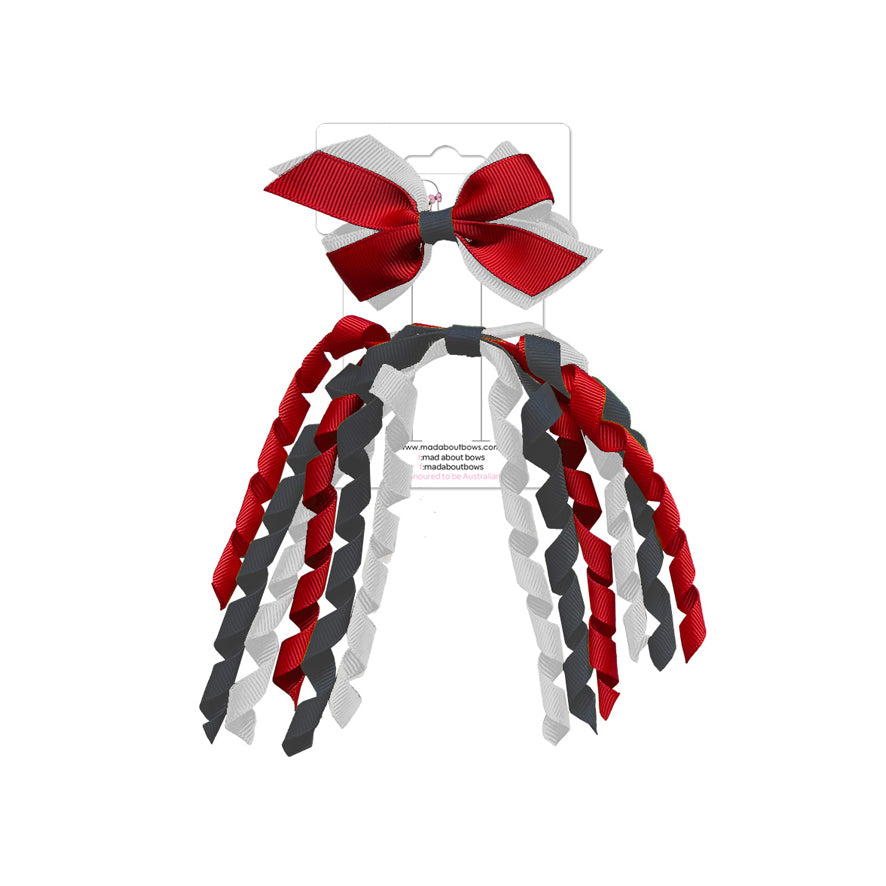 Mini Pinwheel & Korker Pack Charcoal/Red/White-Mad About Bows
