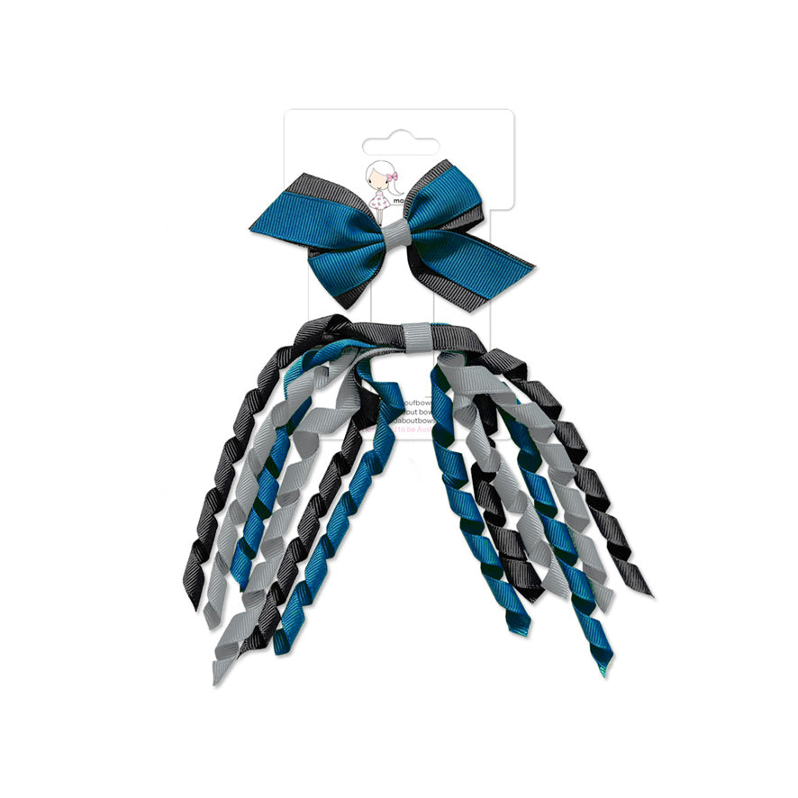 Mini Pinwheel & Korker Pack Charcoal/Shale Grey/Methyl Blue-Mad About Bows