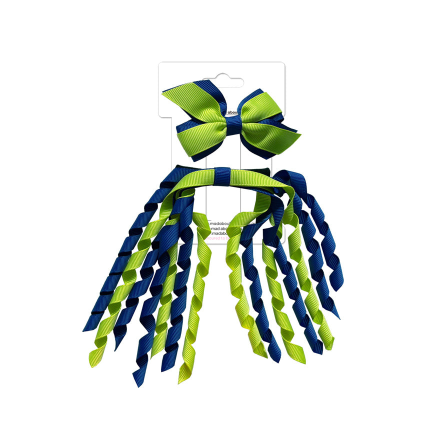 Mini Pinwheel & Korker Pack Cobalt/Apple Green-Mad About Bows