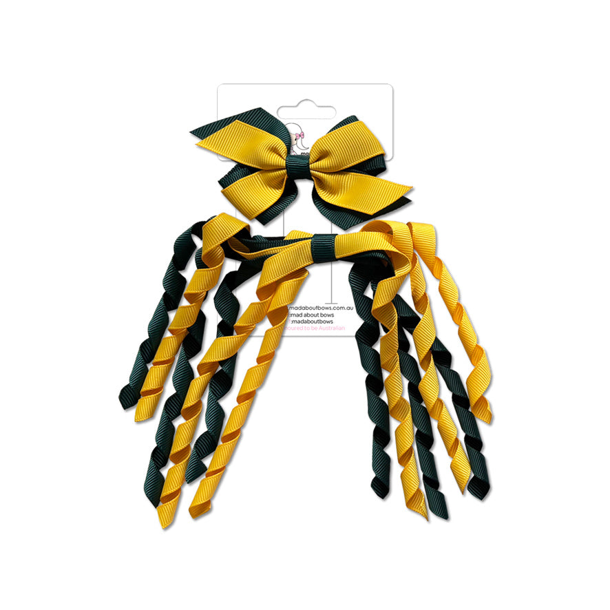 Mini Pinwheel & Korker Pack Forest Green/Yellowgold-Mad About Bows