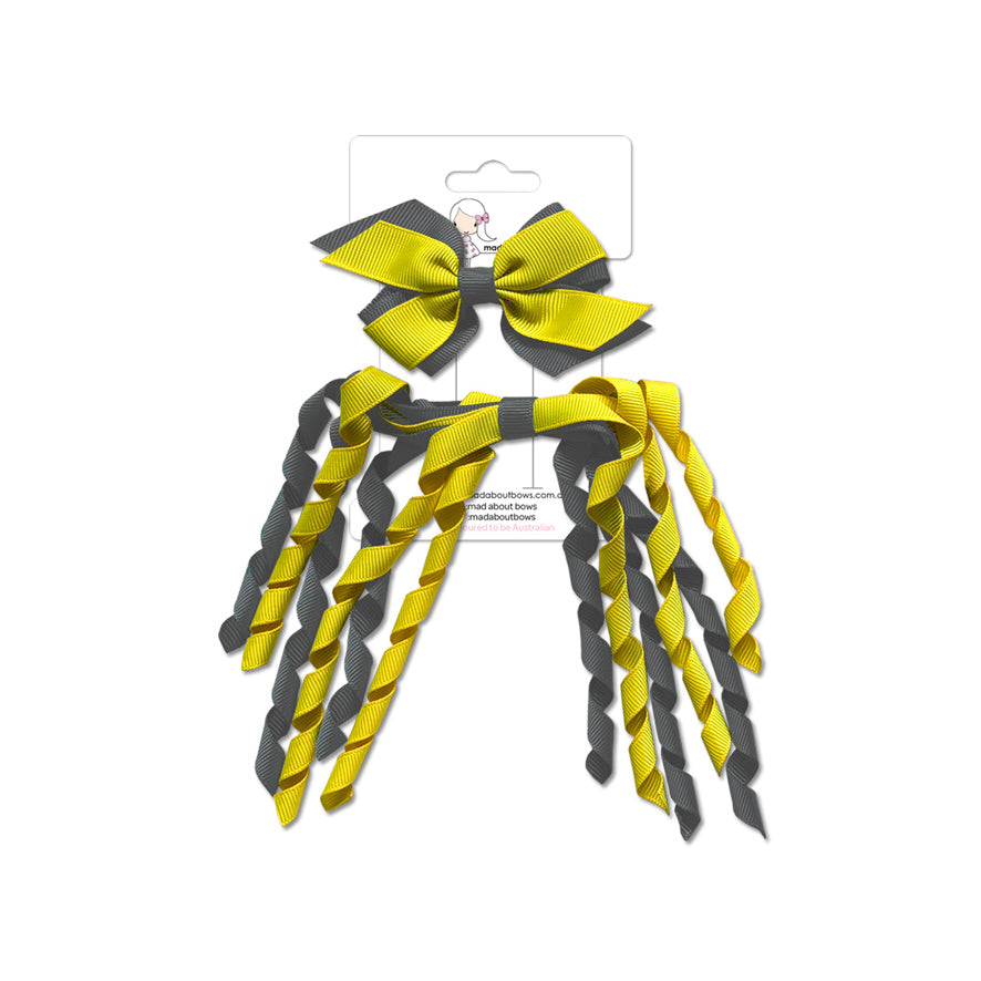 Mini Pinwheel & Korker Pack Metal Grey/Lemon-Mad About Bows