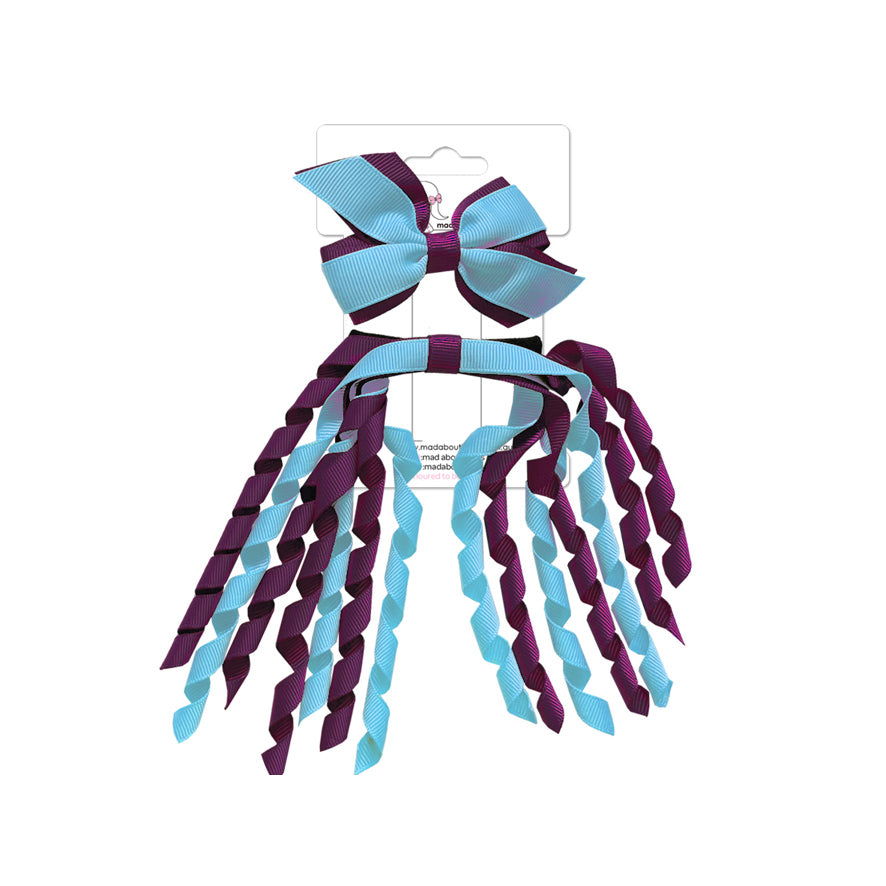 Mini Pinwheel & Korker Pack French Blue/Maroon-Mad About Bows