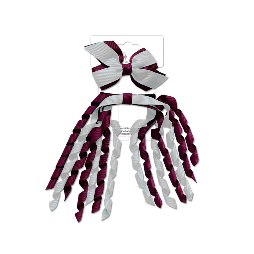 Mini Pinwheel & Korker Pack Maroon/White-Mad About Bows