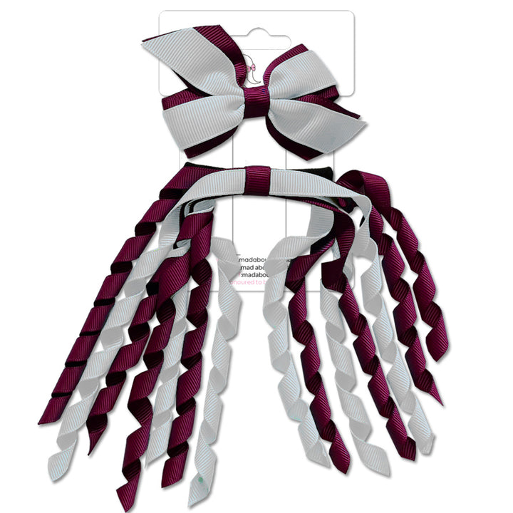 Mini Pinwheel & Korker Pack Maroon/White-Mad About Bows