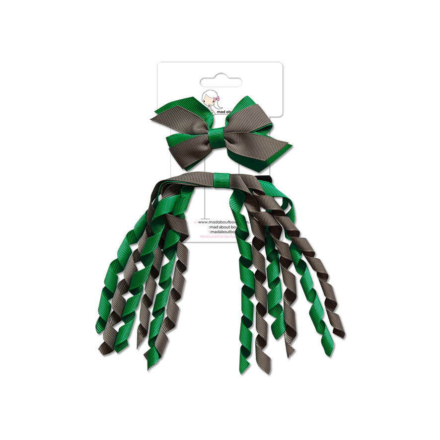Mini Pinwheel & Korker Pack Metal Grey/Parrot Green-Mad About Bows