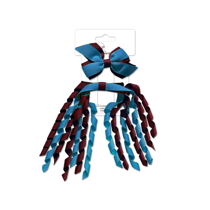 Mini Pinwheel & Korker Pack Methyl Blue/Maroon-Mad About Bows