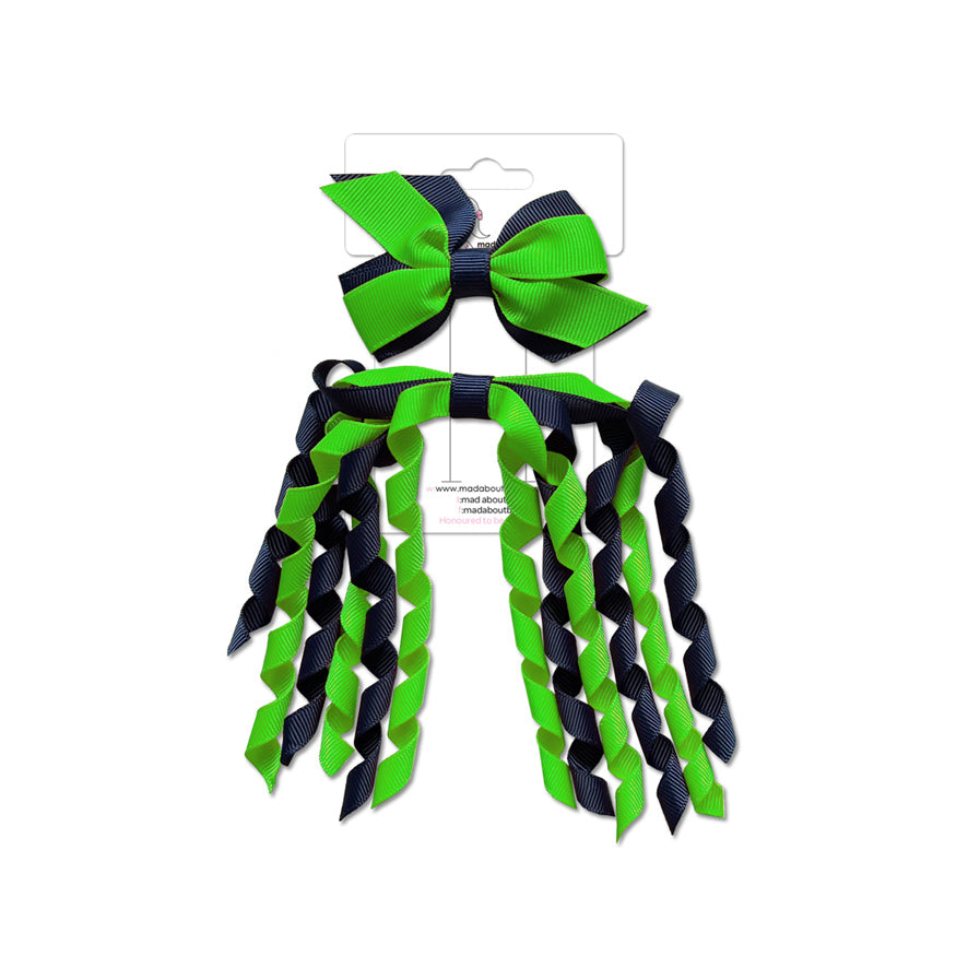 Mini Pinwheel & Korker Pack Navy/Apple Green-Mad About Bows