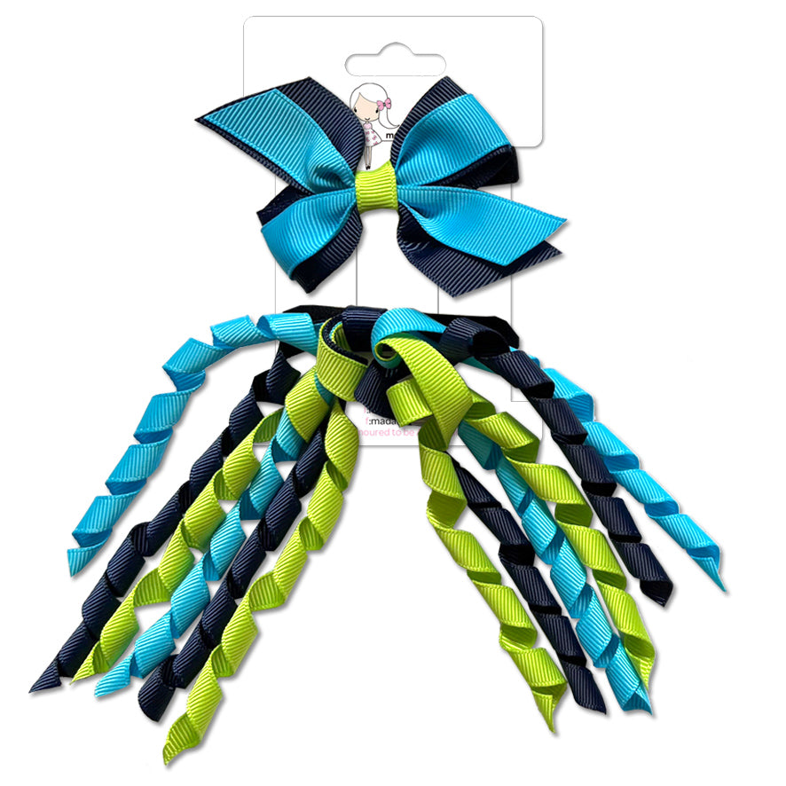 Mini Pinwheel & Korker Pack Navy/Island Blue & Apple Green-Mad About Bows