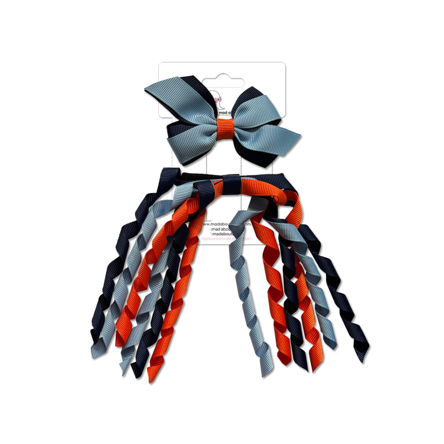 Mini Pinwheel & Korker Pack Navy/French Blue & Orange-Mad About Bows