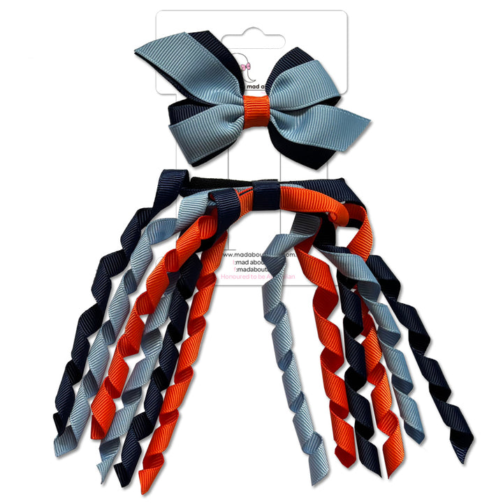 Mini Pinwheel & Korker Pack Navy/French Blue & Orange-Mad About Bows