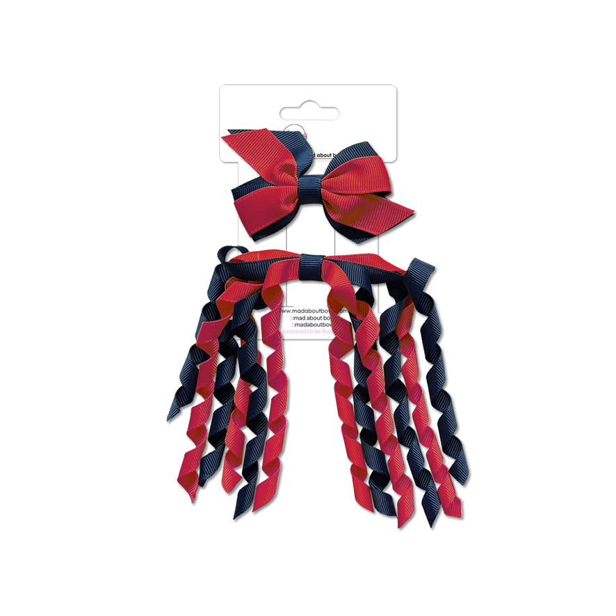 Mini Pinwheel & Korker Pack Navy/Maroon-Mad About Bows