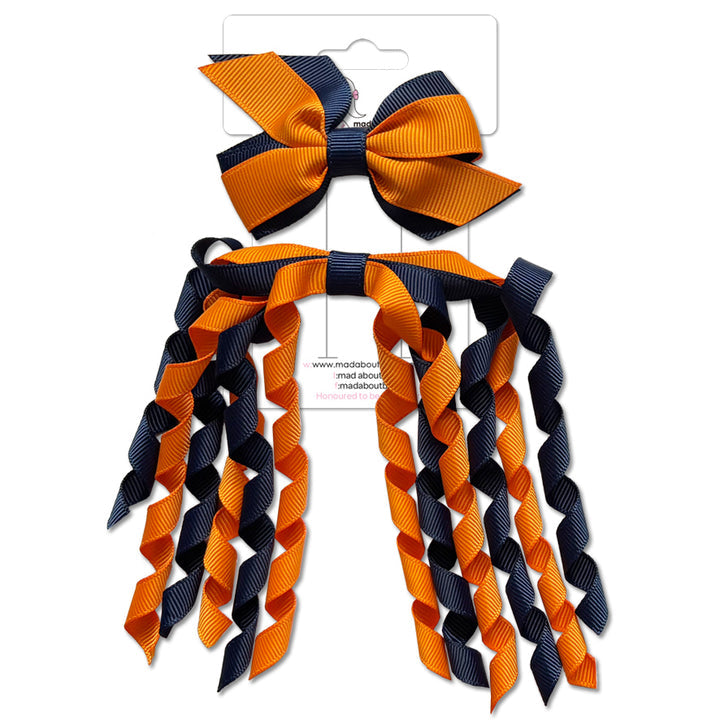 Mini Pinwheel & Korker Pack Navy/Orange-Mad About Bows