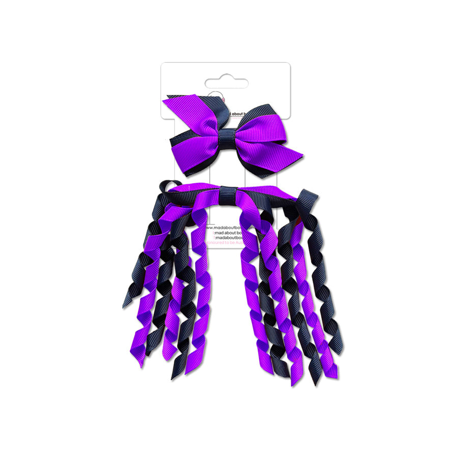 Mini Pinwheel & Korker Pack Navy/Purple-Mad About Bows