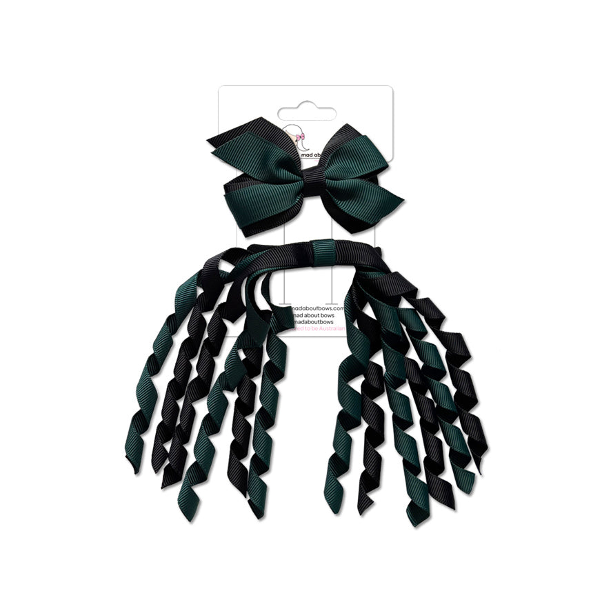 Mini Pinwheel & Korker Pack Black/Teal-Mad About Bows