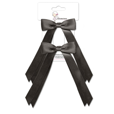 Olivia Bow Twin Pack Charcoal-Mad About Bows