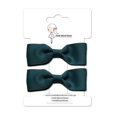 Pixie Clip Pair Hunter Green-Mad About Bows