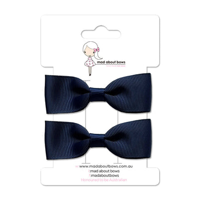 Pixie Clip Pair Navy-Mad About Bows