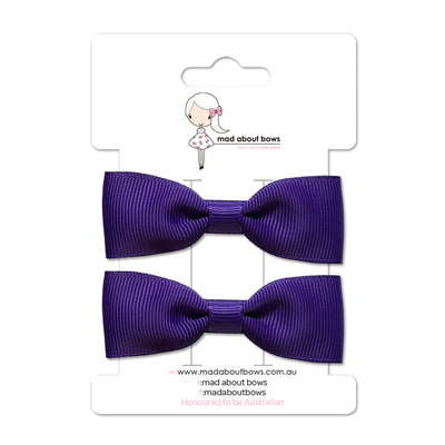 Pixie Clip Pair Purple-Mad About Bows