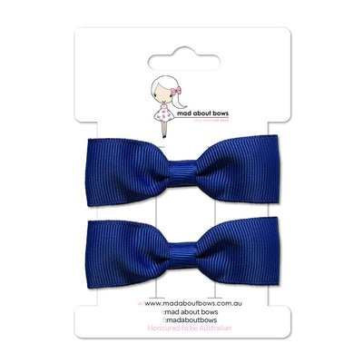 Pixie Clip Pair Cobalt-Mad About Bows