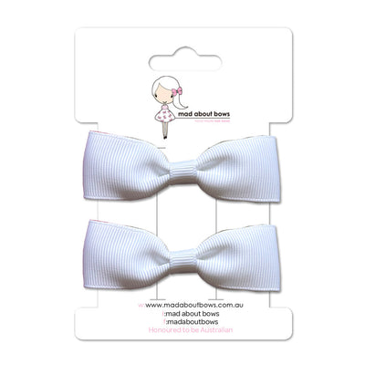 Pixie Clip Pair White-Mad About Bows