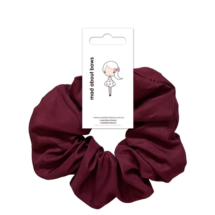 Plain Scrunchie Maroon-Mad About Bows