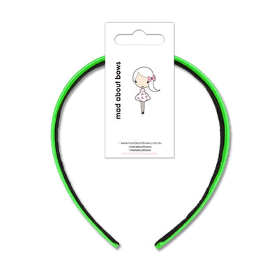 Satin Headbands Apple Green Thin 1.5cm-Mad About Bows